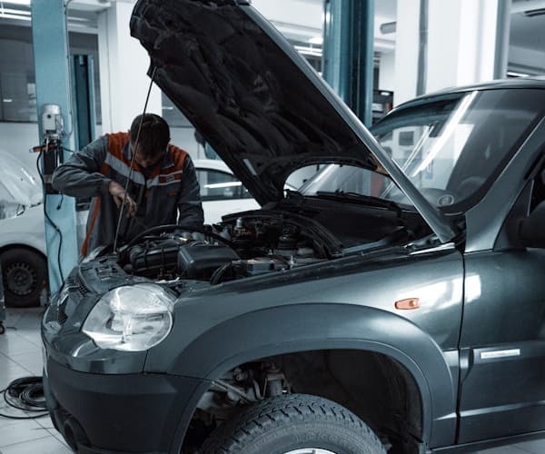Technician working in the Encinas Automotive shop